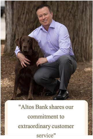 Client with dog sharing a testimonial